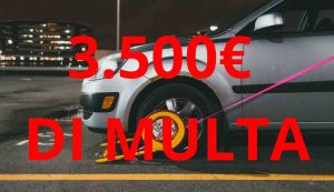 Auto bloccata multa