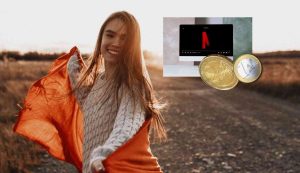 Donna felice con Netflix a 3 euro