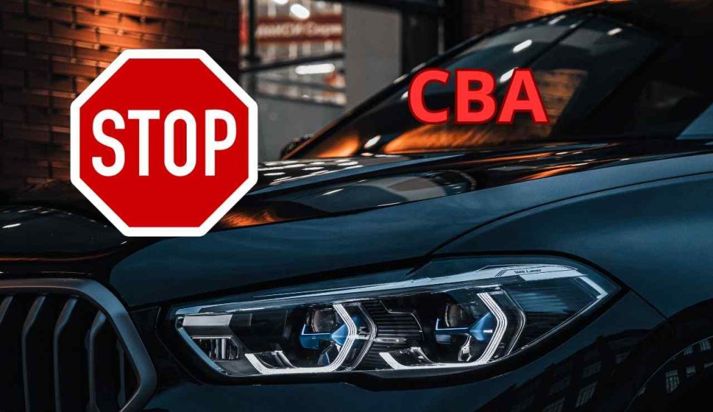 Auto ferma senza CBA