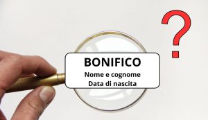 Bonifico con data di nascita