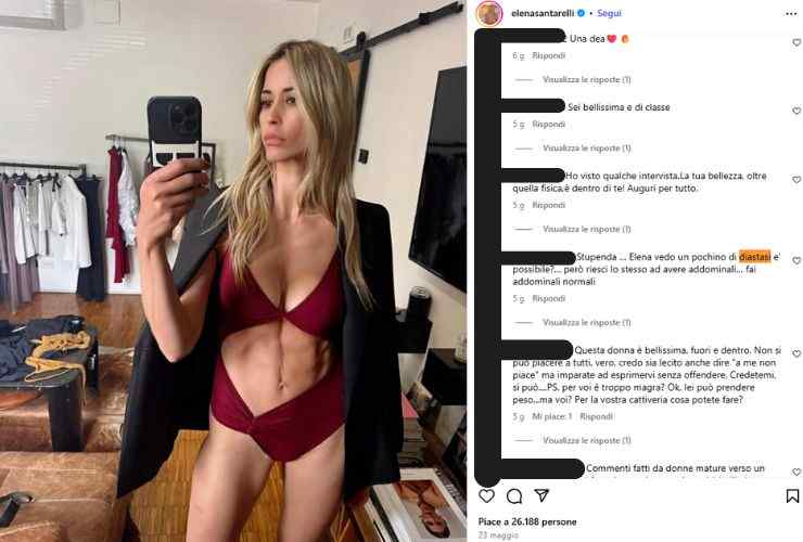 Il commento su Instagram