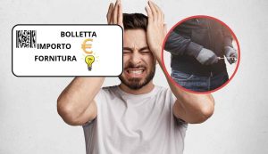Uomo preoccupato per la bolletta della luce