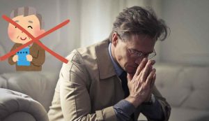 Uomo preoccupato per pensione