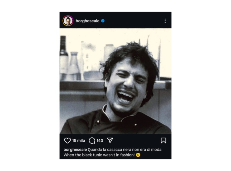 Borghese in uno scatto da giovane (borgheseale - instagram screenshot) - www.insolenzadir2d2.it