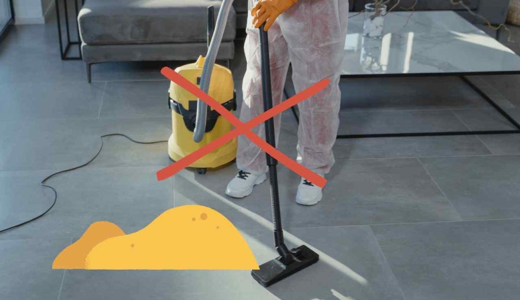 No aspirapolvere sabbia