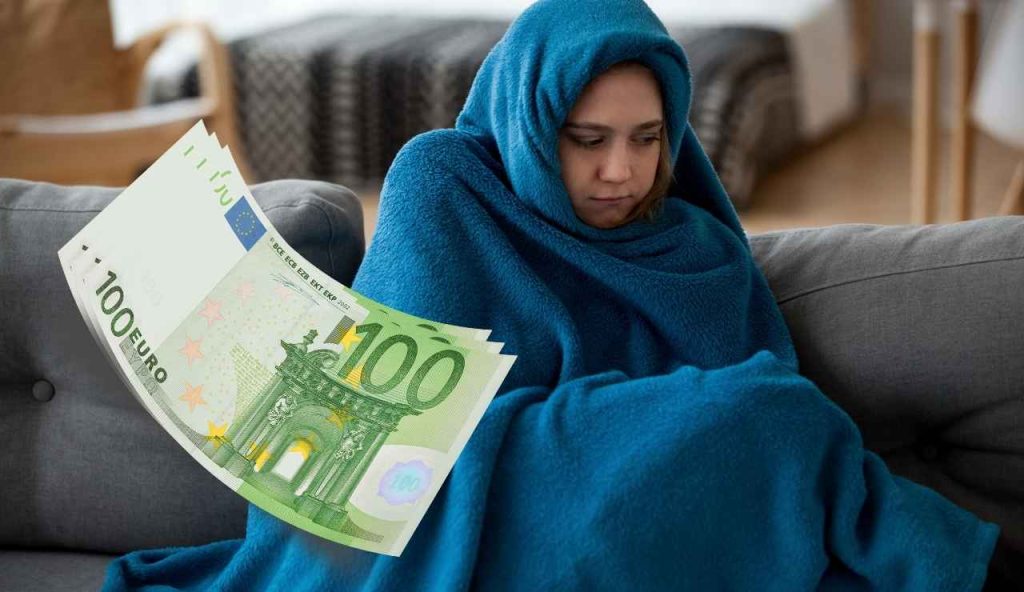 300 euro freddo donna con coperta
