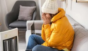 Donna al freddo in casa (Depositphotos foto) - www.insolenzadir2d2.it